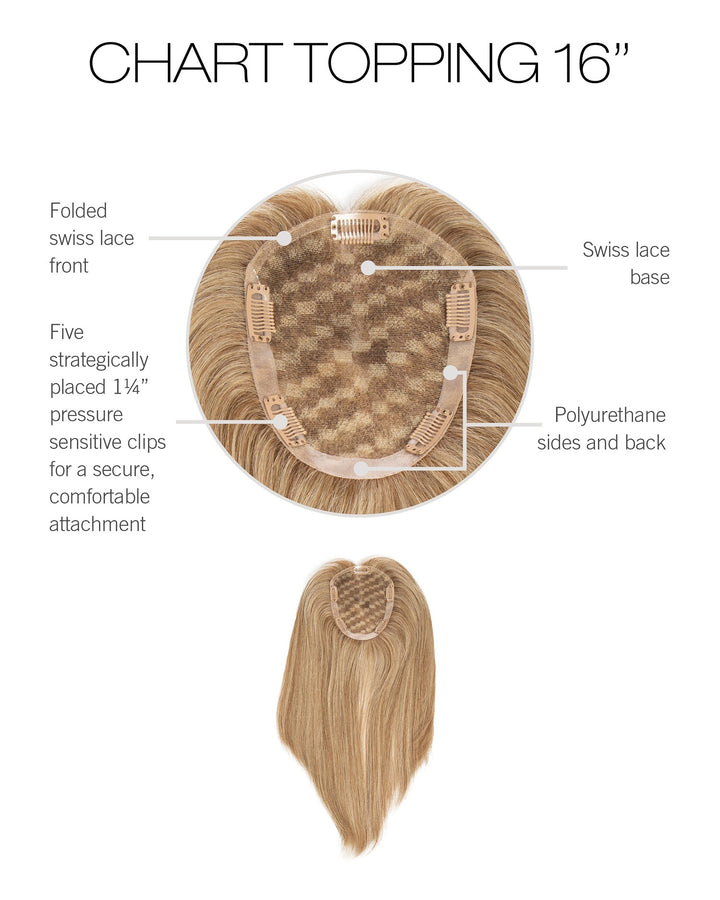 Chart Topping 16″: Human Hair Topper | Lace Front, Mono Top