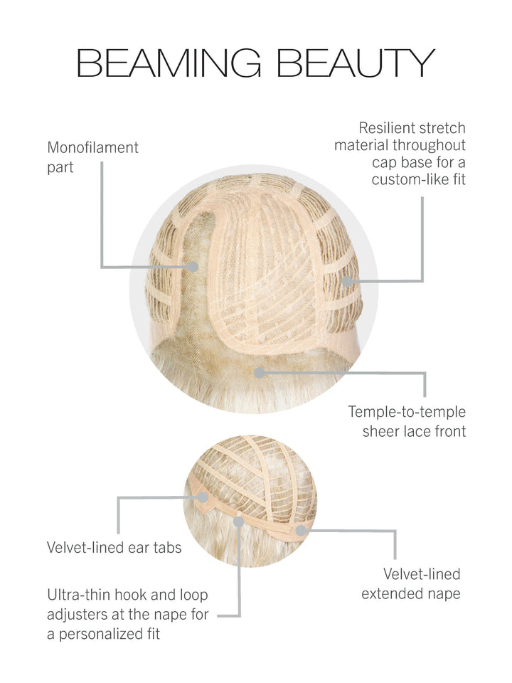 Beaming Beauty: Synthetic Wig | Heat Friendly, Lace Front, Mono Part