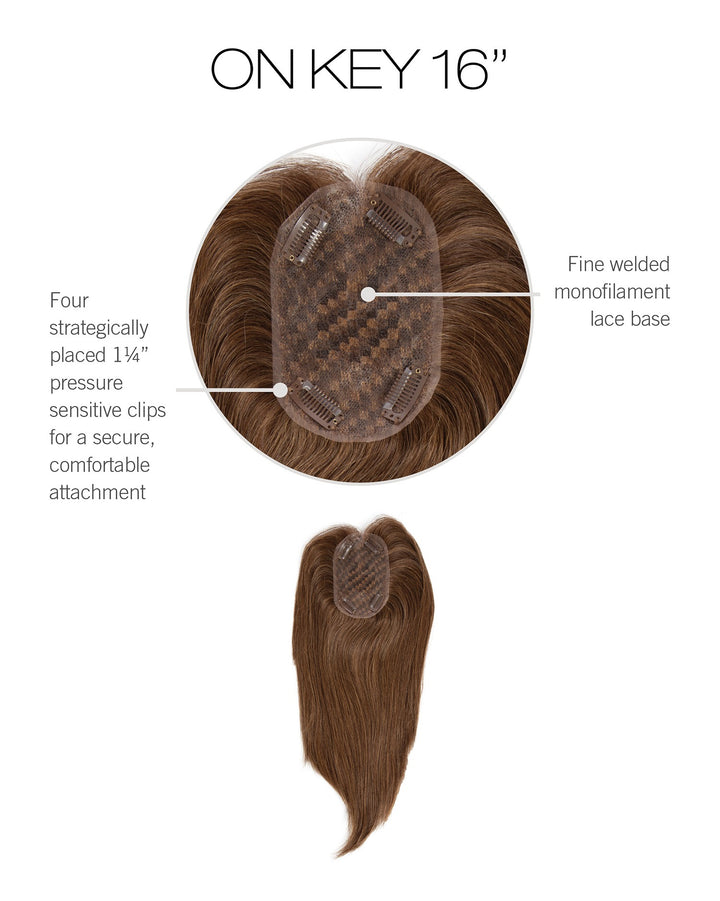 On Key 16″: Human Hair Topper | Lace Front, Mono Top