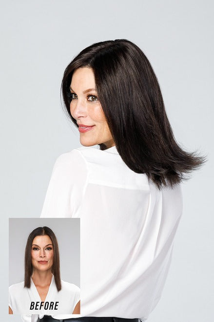 Top Coverage 12": Synthetic Topper | Lace Front, Hand‑Tied