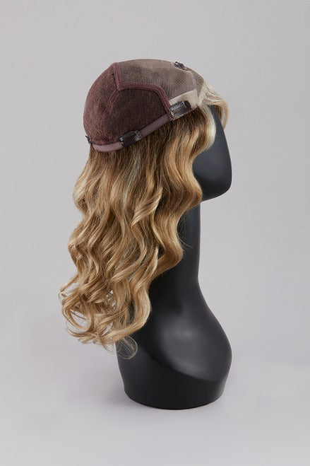 Top Coverage Wavy 18": Synthetic Topper | Lace Front, Hand‑Tied