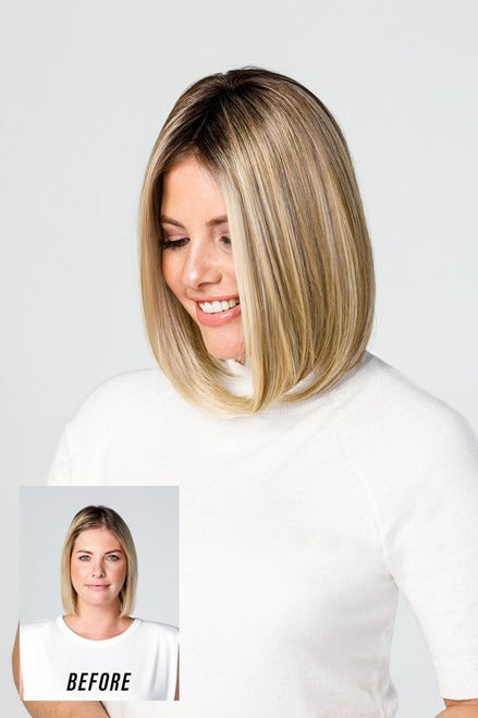 easiPart Medium HD 12": Synthetic Topper | Heat Friendly, Mono Top