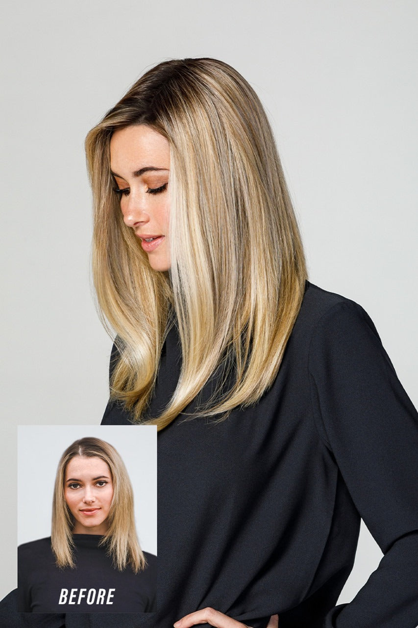 easiPart Medium HD 18": Synthetic Topper | Heat Friendly, Mono Top