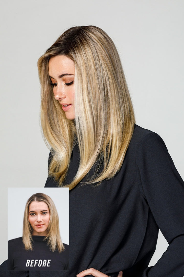 easiPart Medium HD 18": Synthetic Topper | Heat Friendly, Mono Top